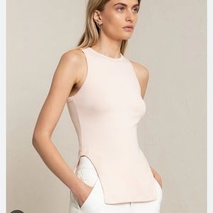 ALC Willa Slit Cutout Cotton Tank Top in Papyrus